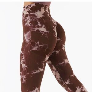 Brown Tie-Dye Women's Leggings